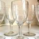6 verres à pied en cristal guilloché