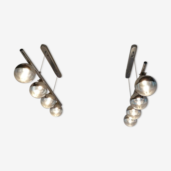 Paire de lustres design corep editeur années 80