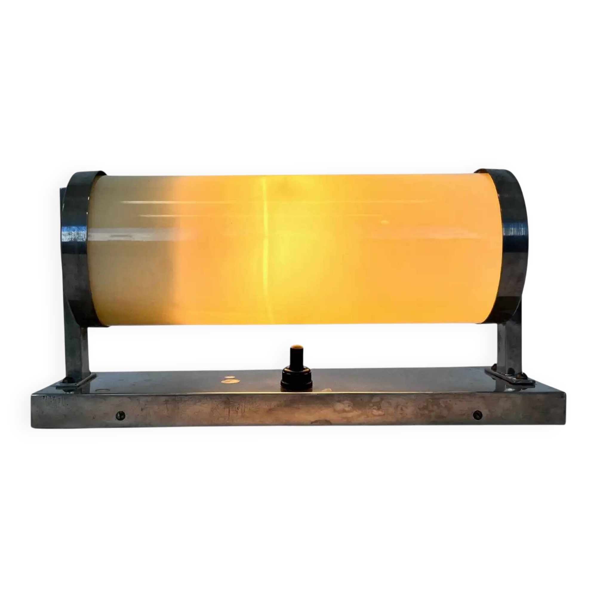 Chrome design Bauhaus wall lamp, 1930s - Czechoslovakia