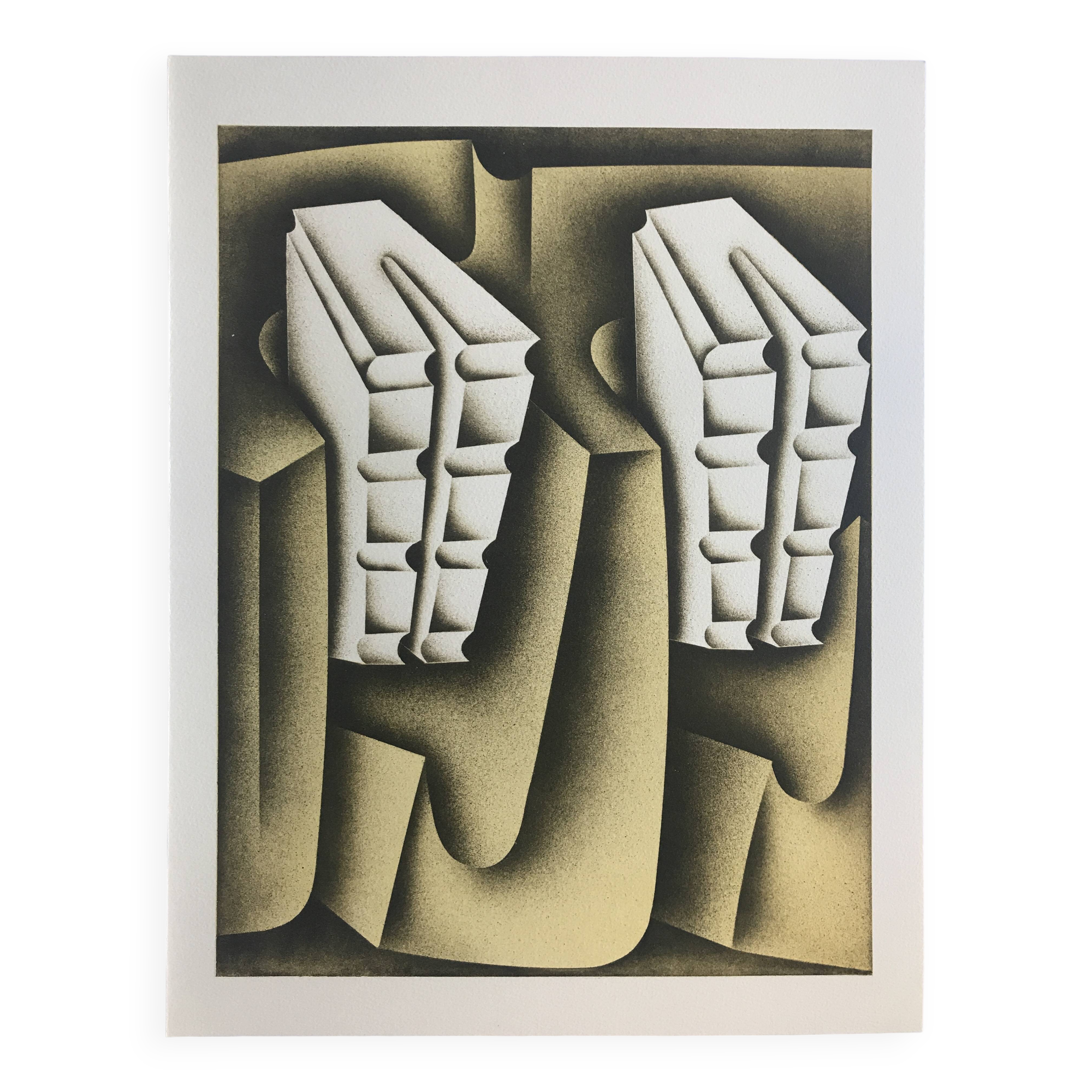 Original lithograph by Jacques POLI, Solar oven, 1978