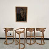 Set of 4 Allmimö stools in solid oak