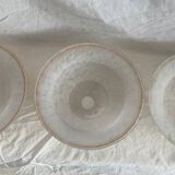4 globes / white and gold lampshades / clichy glass