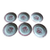Charming set of 6 antique flat plates from the Badonviller factory.