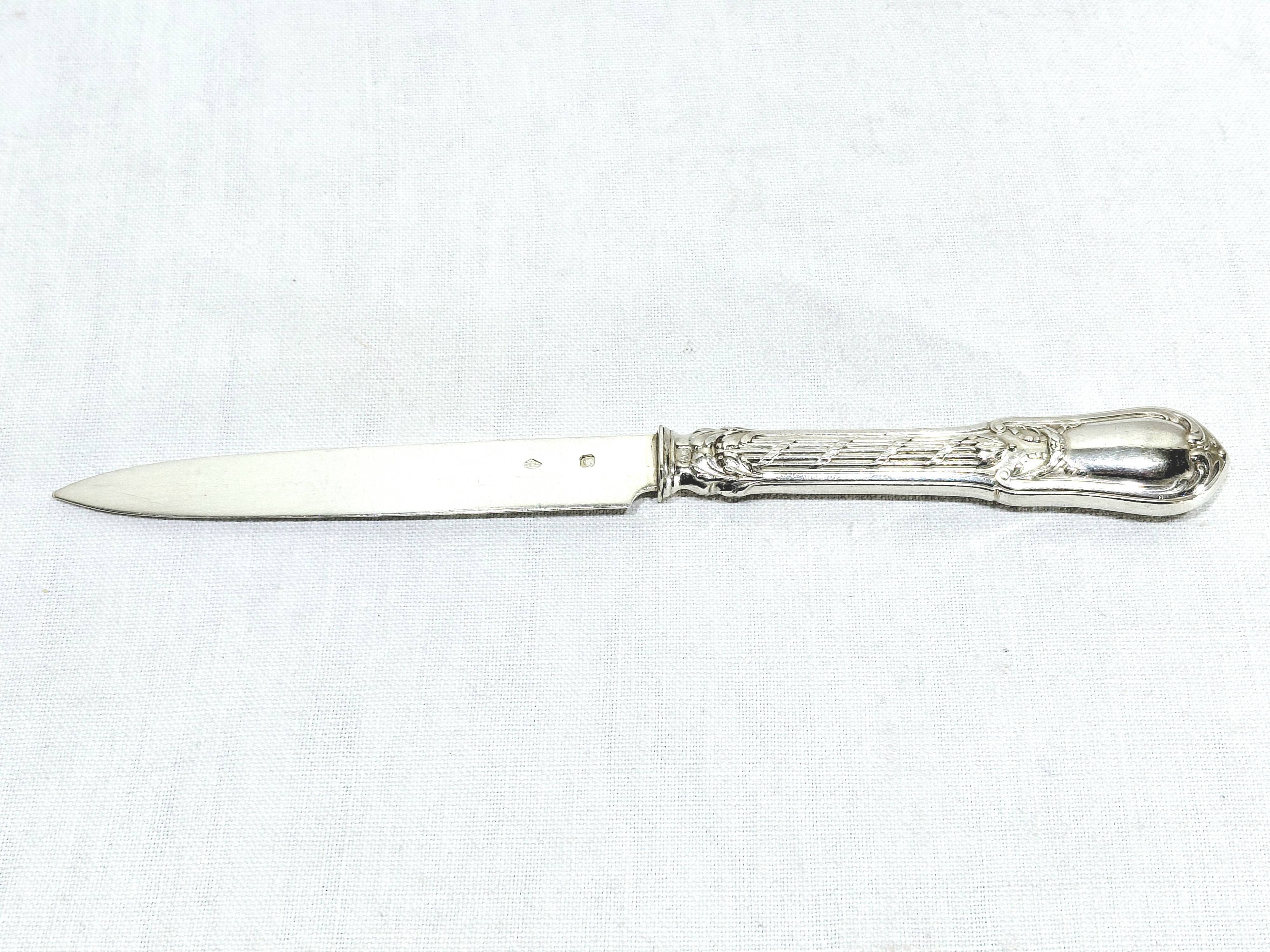 10 silver fruit knives in Louis XVI style
