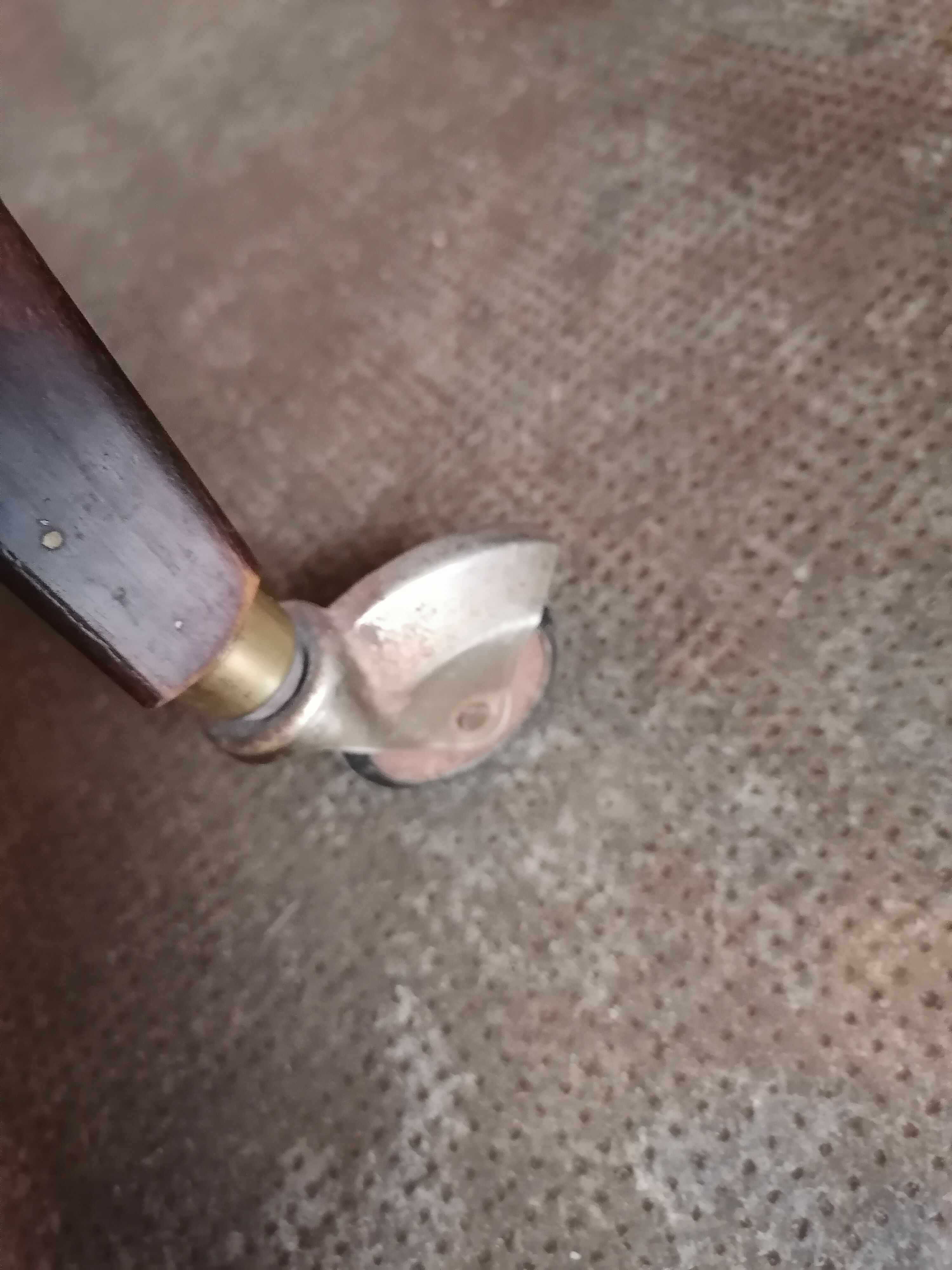 Side table served vintage casters 1960 Italian style metal glass