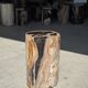 Petrified wood side table, black heart, beige bark, H35 D22 - 3330
