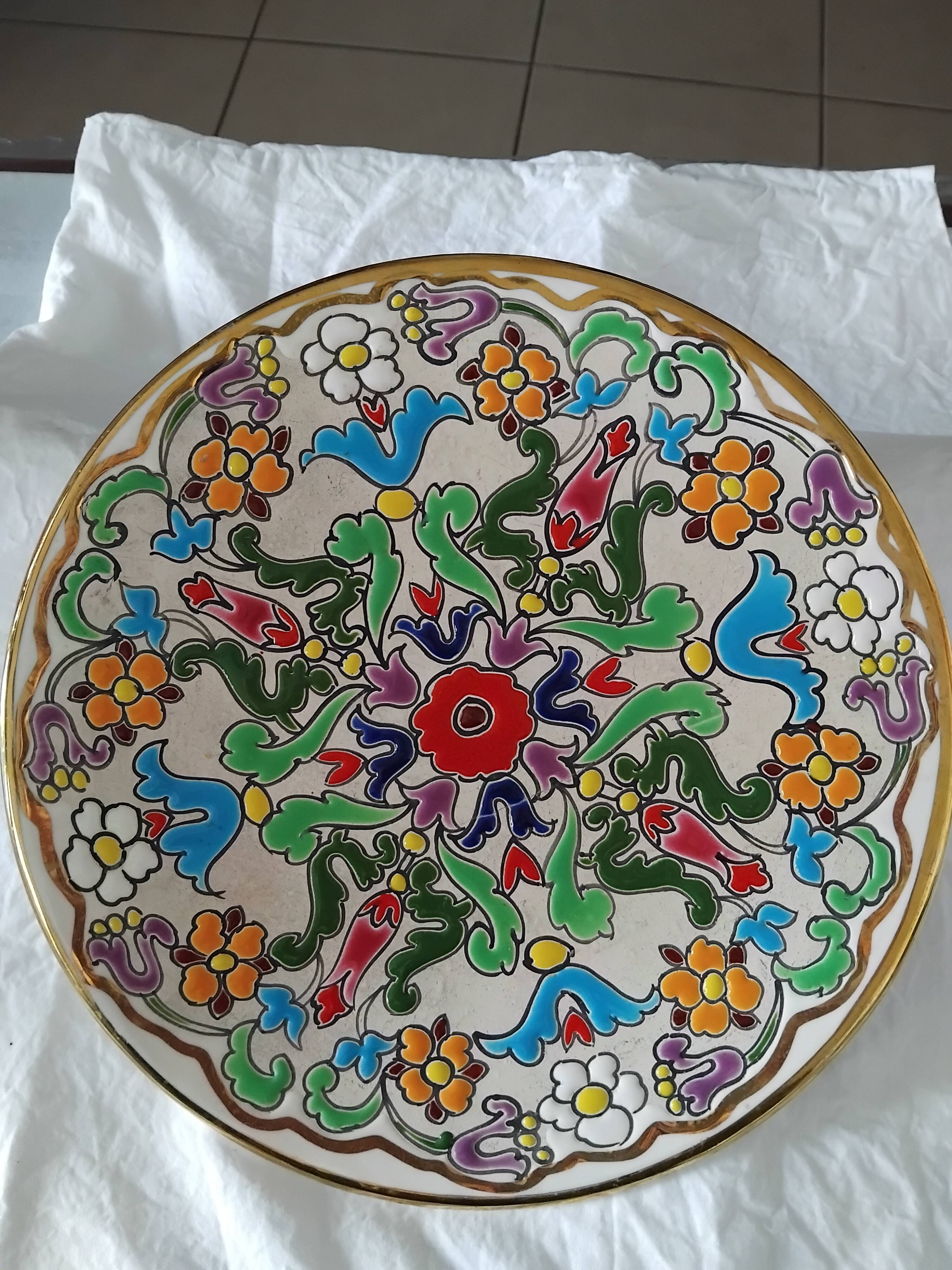 Decorative Floral Plate by Jose Royo Vilar, Spain