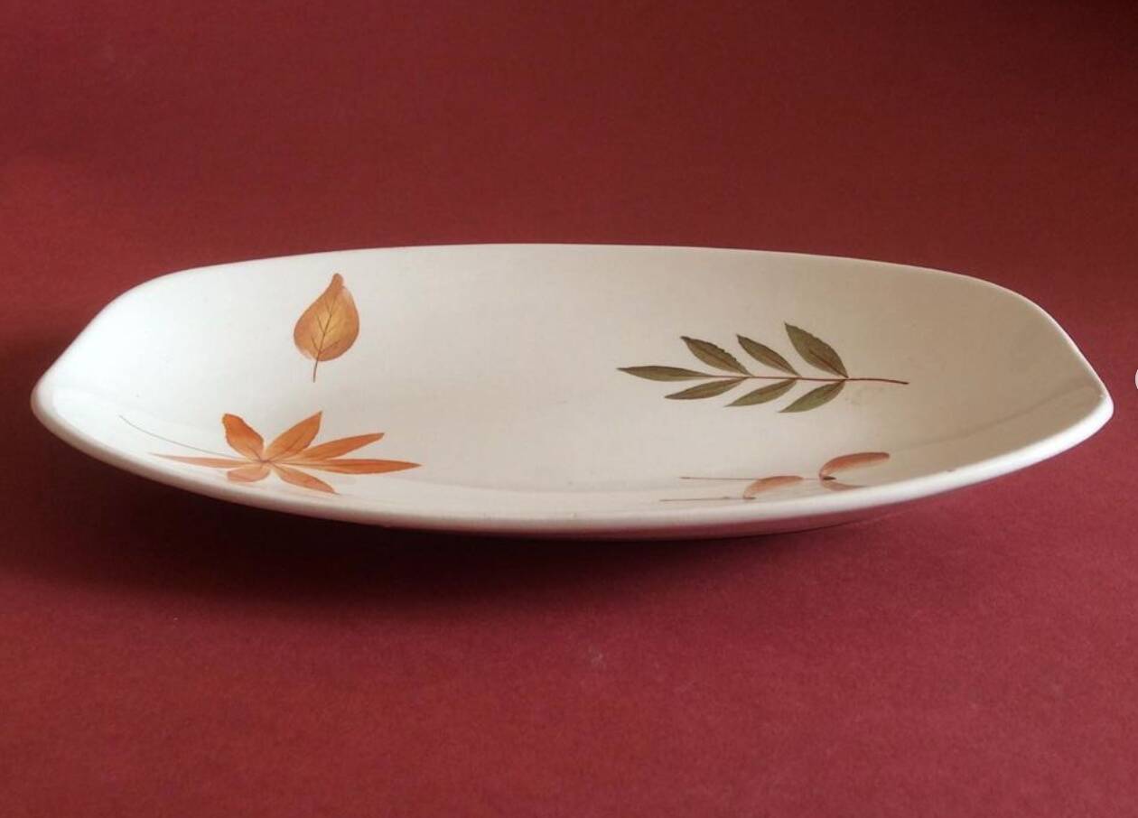 Petit plat longchamp feuilles d'automne vintage 70'