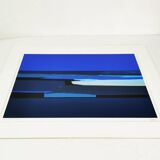 Lithograph, abstract landscape - nocturne, Denmark 1980s