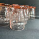 Service for 4 people - Art Deco - Glass or 1/2 pink crystal blown and cut