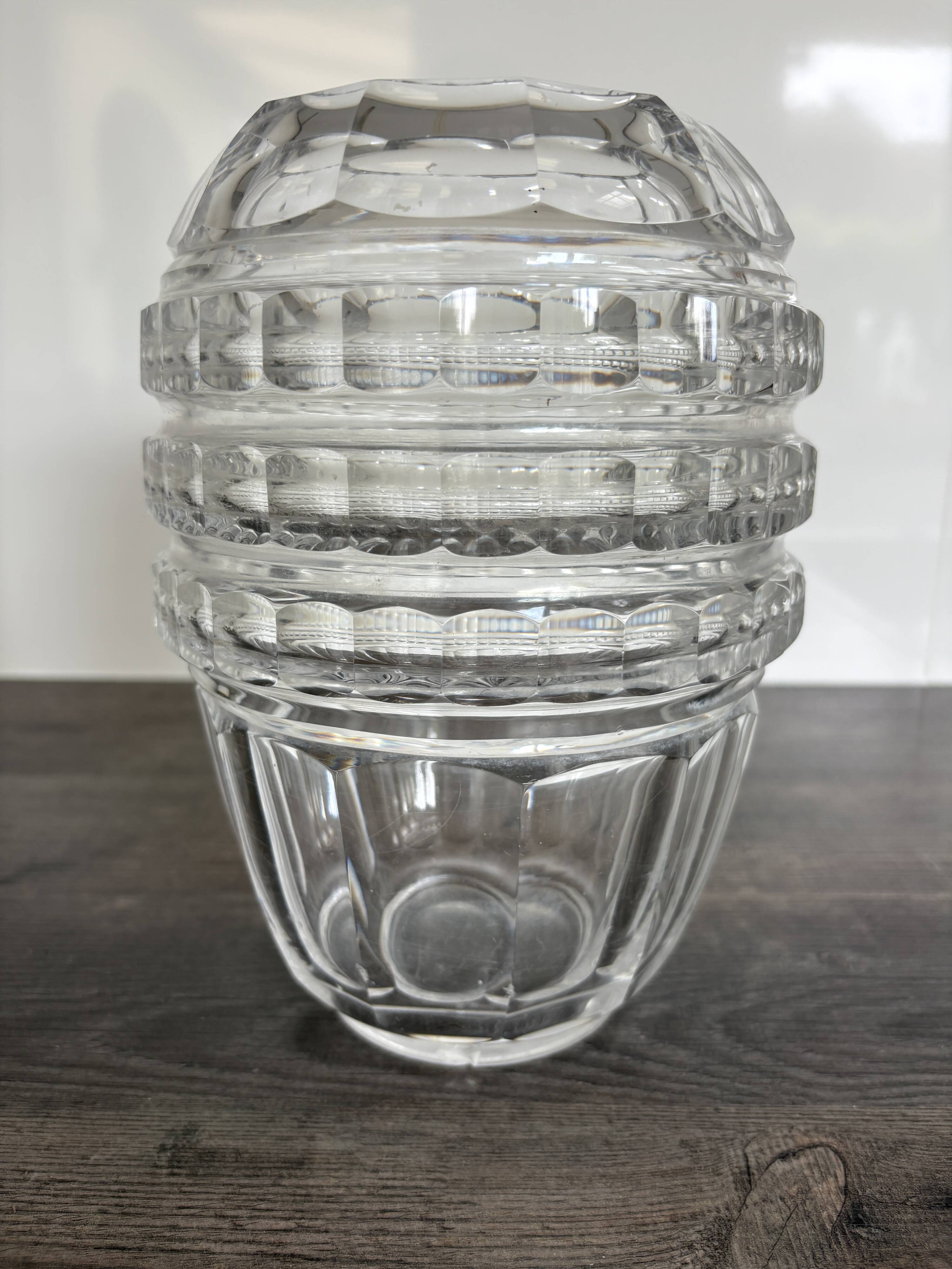 Val Saint Lambert crystal Art Deco cut vase