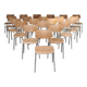 Lot de 22 chaises restaurant chrome et bois Kovona