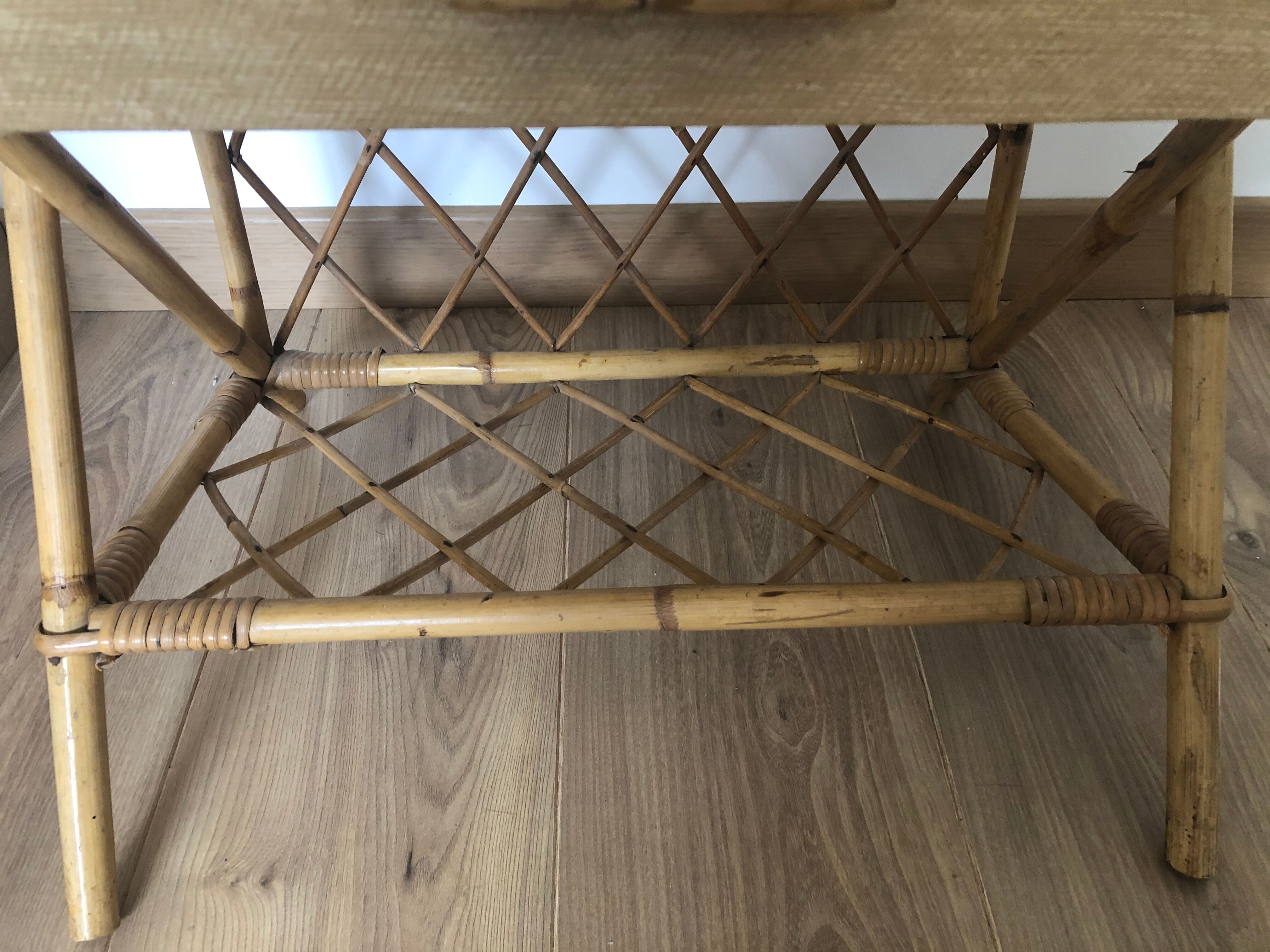 Vintage rattan nightstand