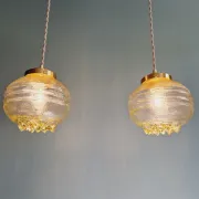 Suspension Space Age in transparent yellow glass, 1970 (10 available)