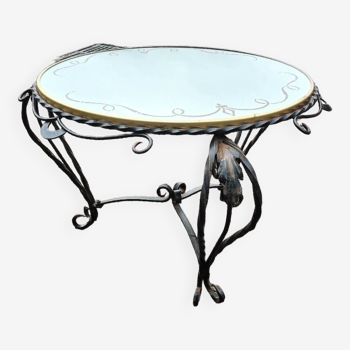 Old art deco wrought iron coffee table