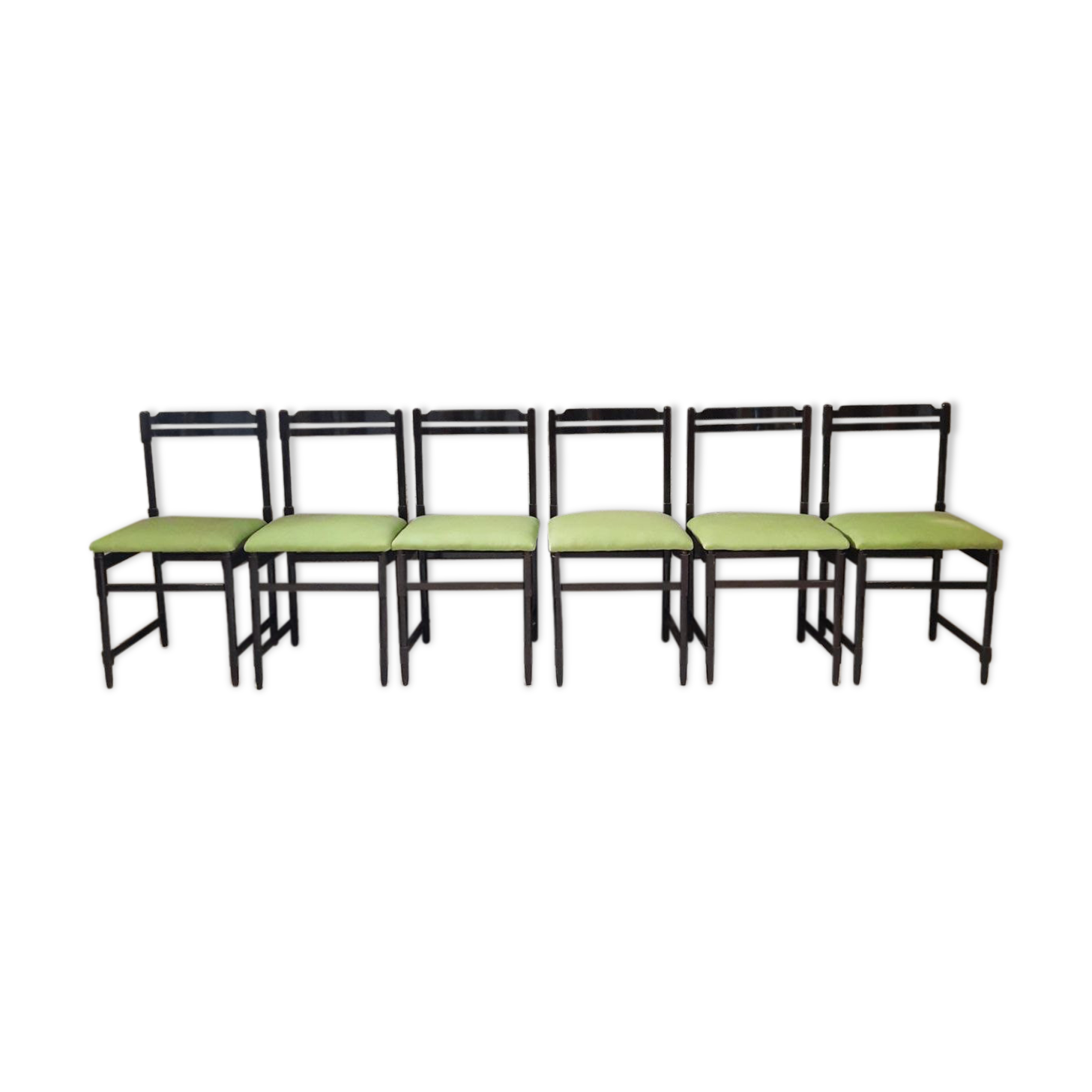 Six 50's chairs - varnished wood