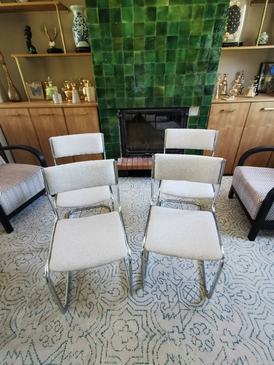 4 renovated vintage sled chairs