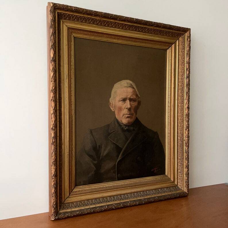 Peinture à l'huile Portrait d'un gentilhomme élégant du 19ème siècle