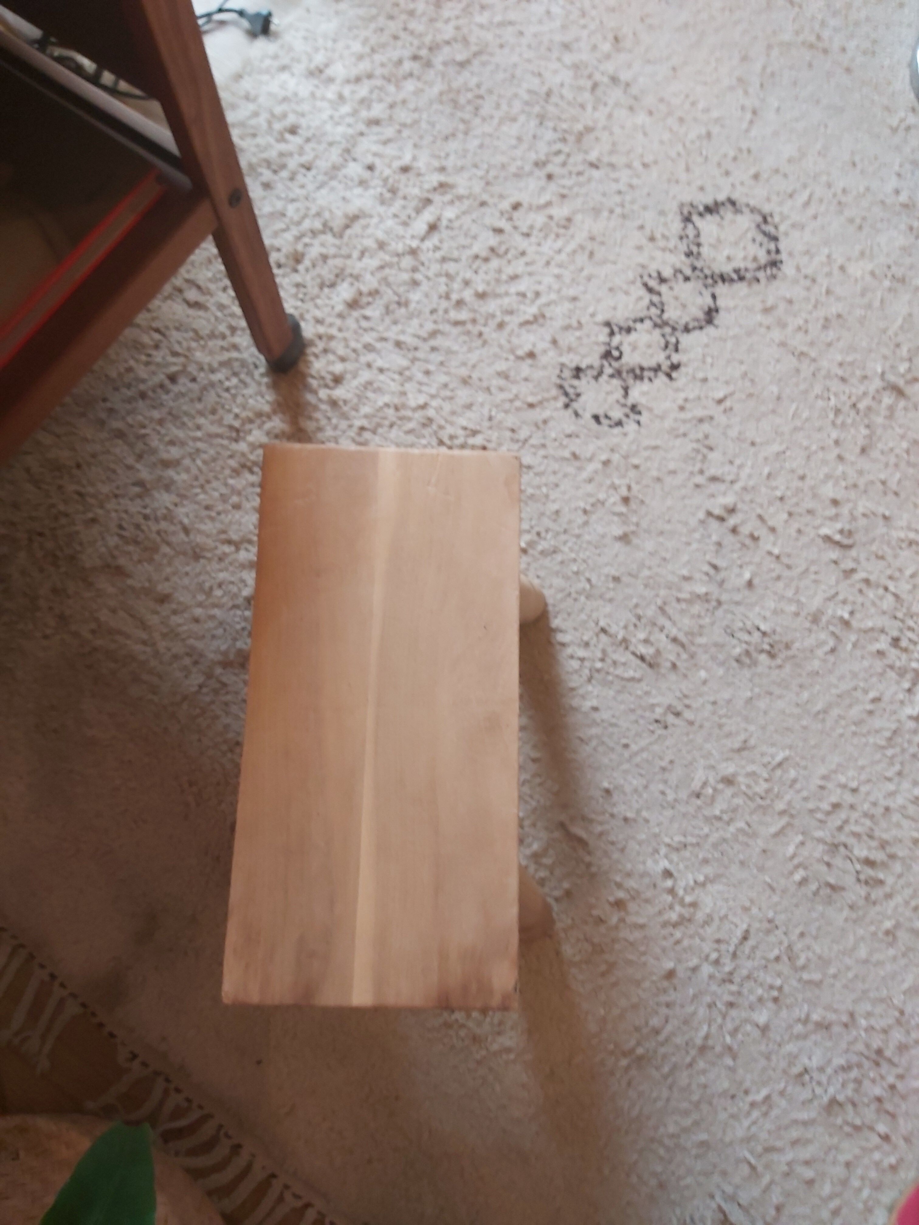 Solid wood raw stool