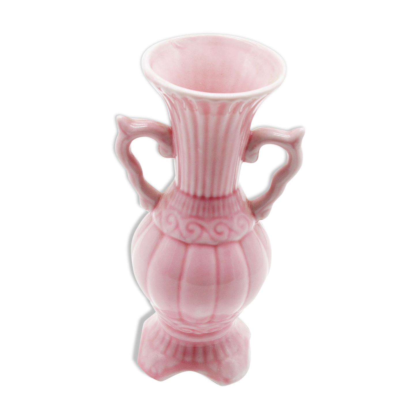 Small pink vase in vintage ceramic
