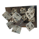 Plafonnier 70/80's inox 6 cubes en verre