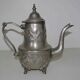 Old teapot "Le Cheval" and milk pot (SBA Fez) in silver metal