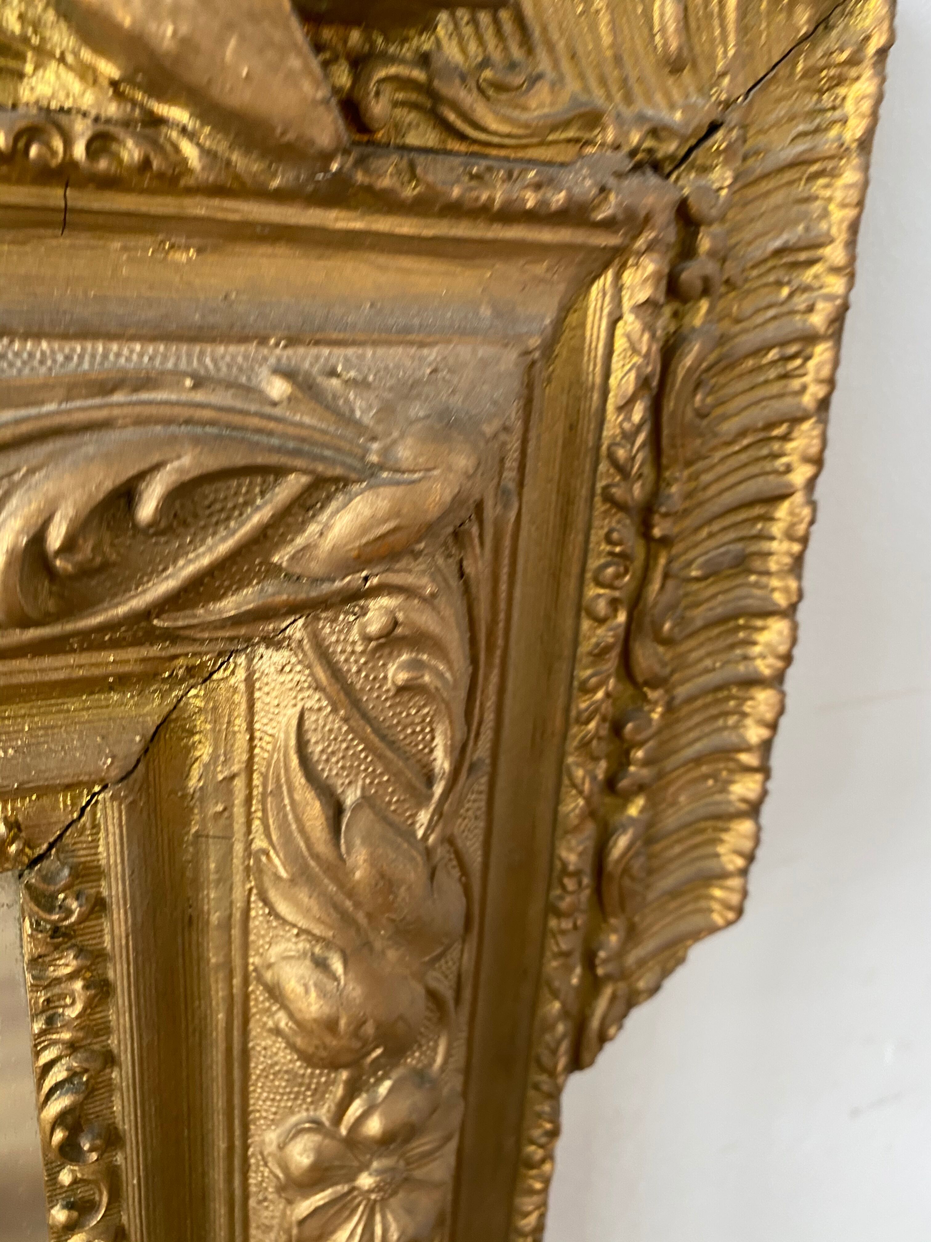 Old mirror with pediment  72x112cm