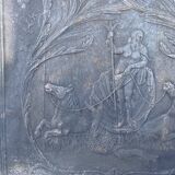 Old fireplace plate poseidon