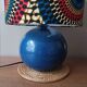 blue ceramic lamp | ethnic printed wax lampshade