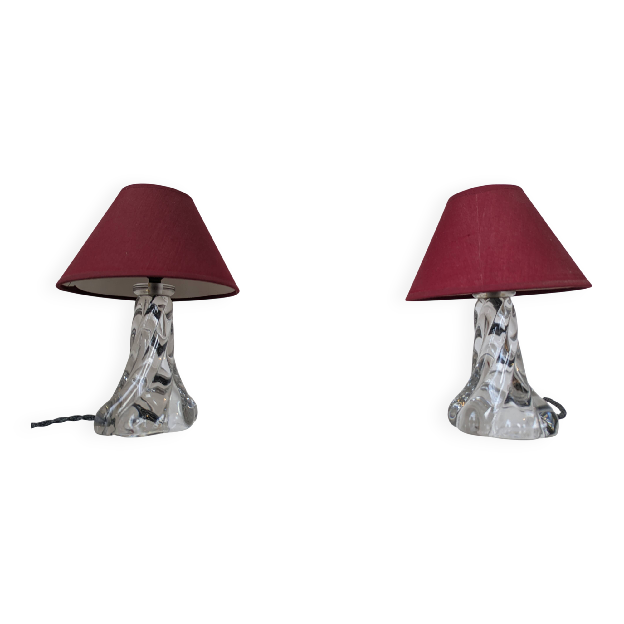 Pair of crystal bedside lamps
