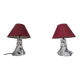 Pair of crystal bedside lamps
