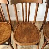 Set of 5 baumann bistro chairs in bent wood stamped xxth