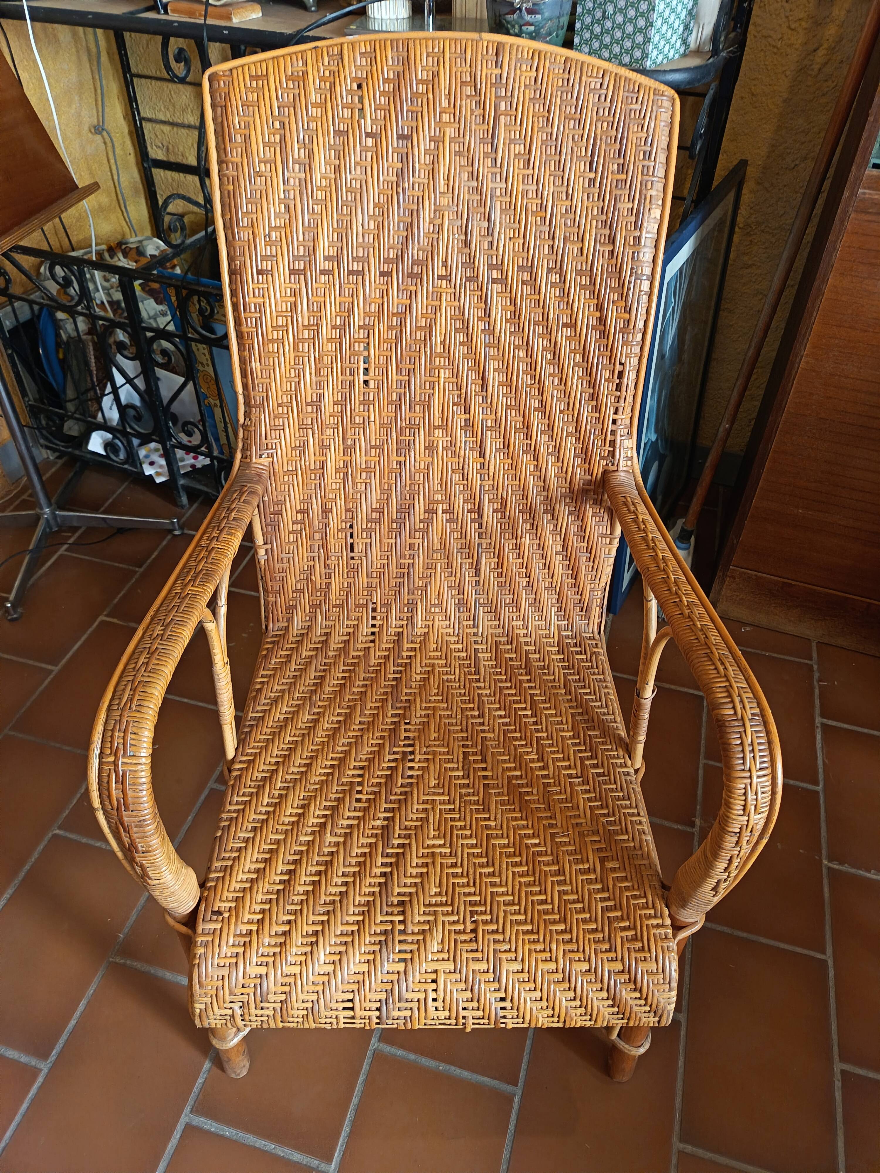 Vintage rattan armchair