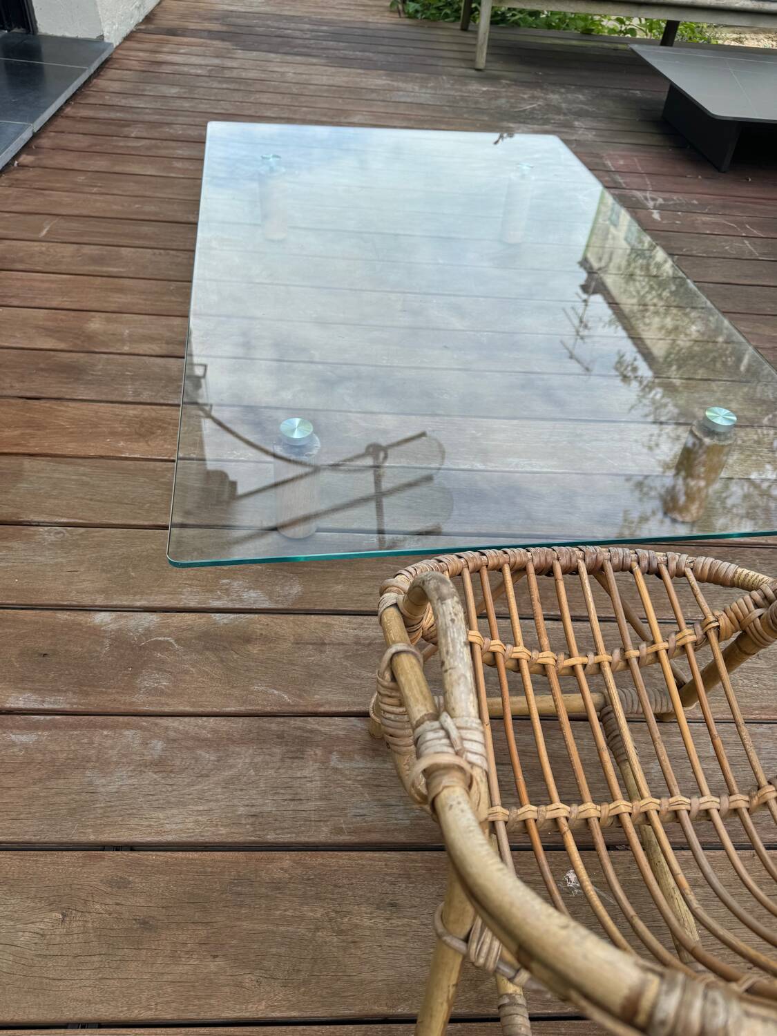 Glass coffee table