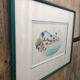 Watercolor painting nadine martinique st anne + wood frame #a224