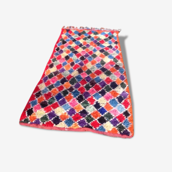 Tapis arlequin boucherouite pièce unique, 192x85