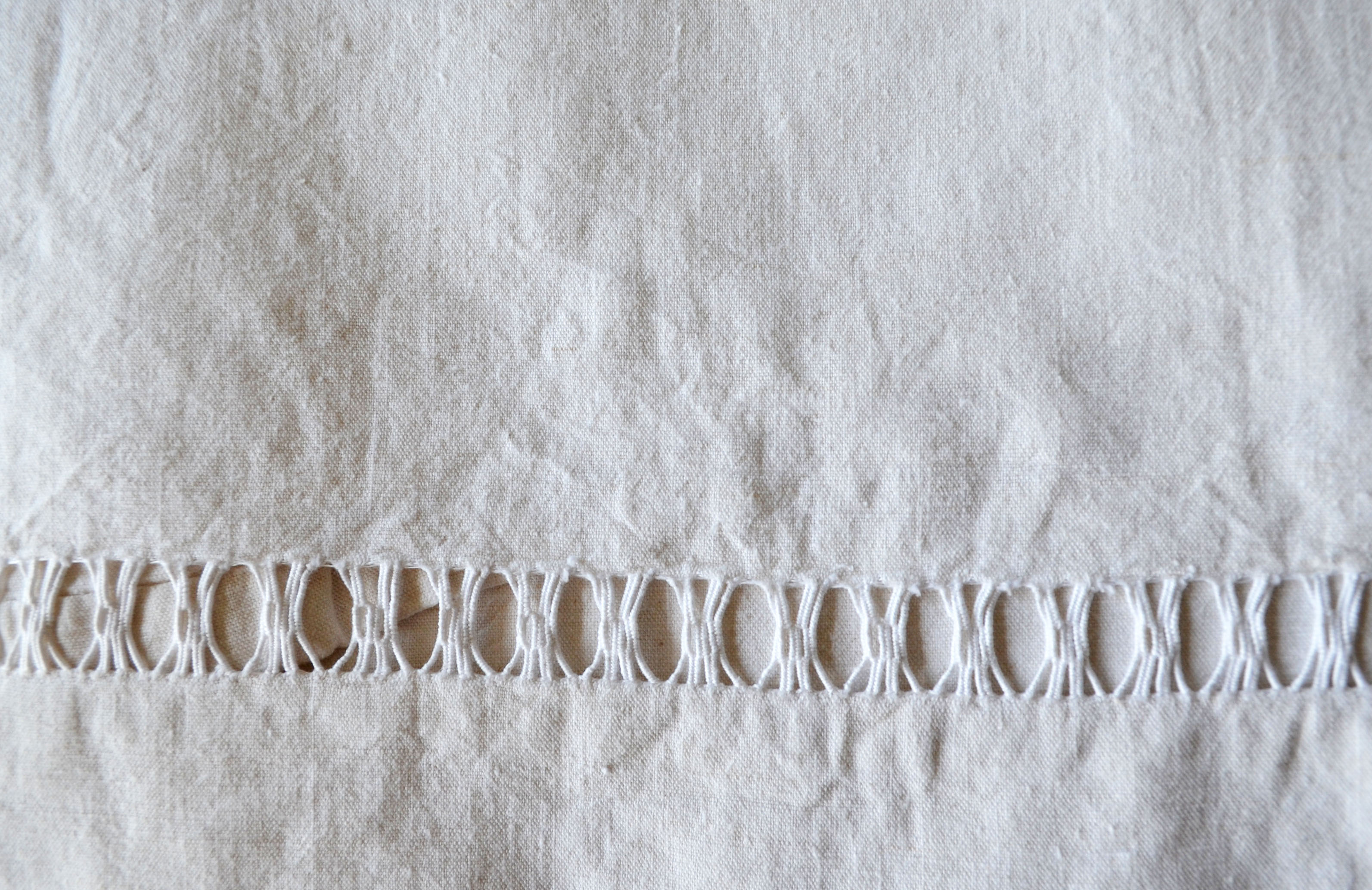 Antique linen embroidered sheet