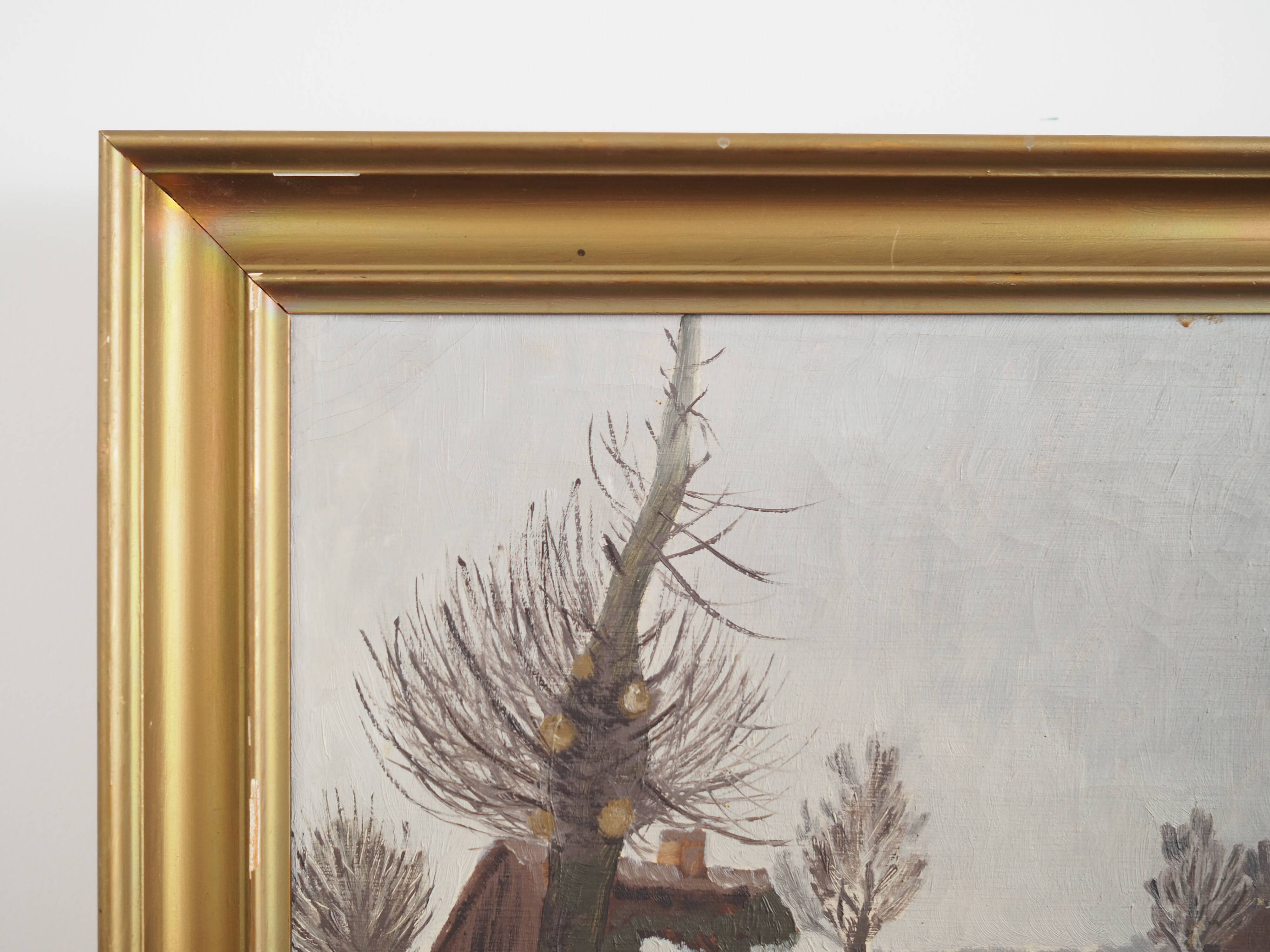 Painting „The Winterscape”, Scandinavian design, 1960s