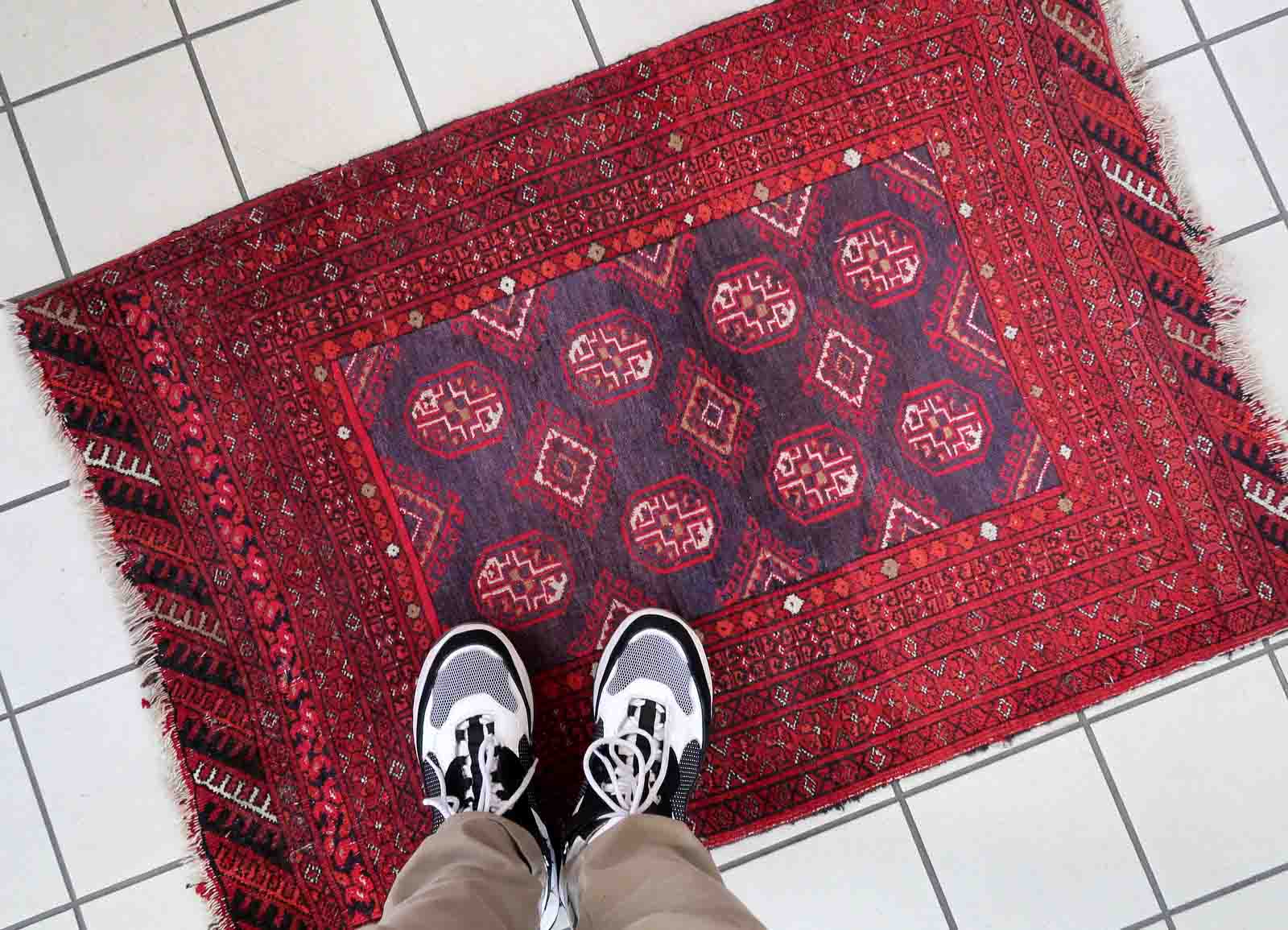 Afghan Ersari handmade carpet 78cm x 114cm 1950s