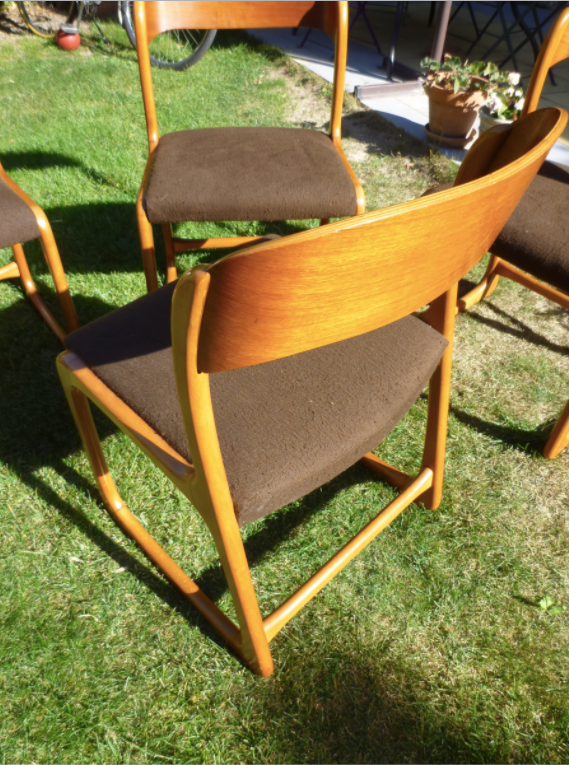 Set of 4 Baumann sleigh chairs