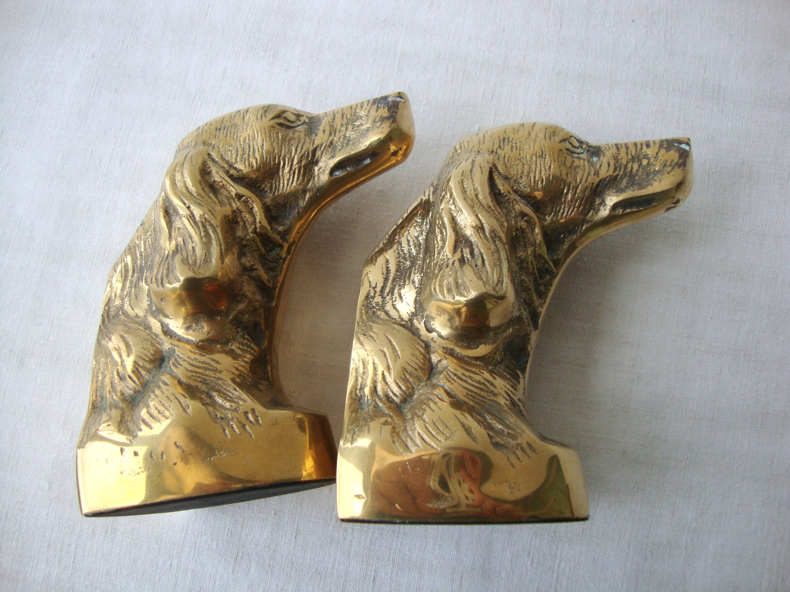 Brass cockers dog bookends