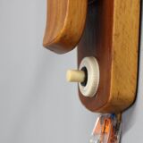 1960s Wooden Wall Lamp with Glass Shade, Czechoslovakia