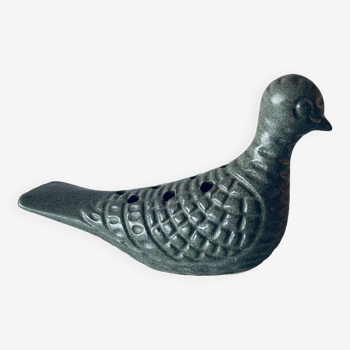 Bird-shaped vase signed Le potier Menton