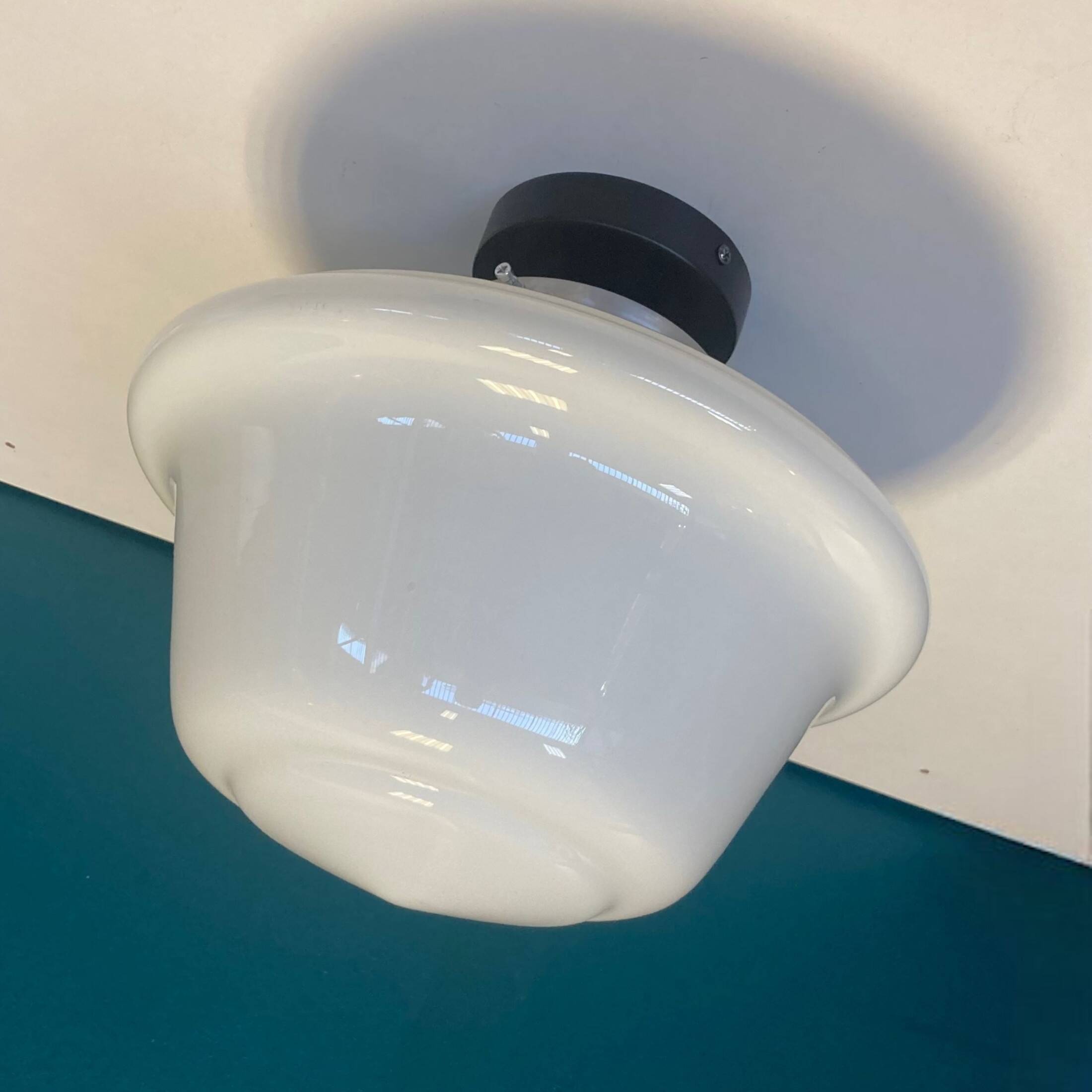 Large white opaline globe ceiling or wall light diameter 34 cm vintage decoration