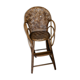 Chaise haute en rotin