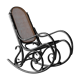 Black rocking chair in curved wood, years 50