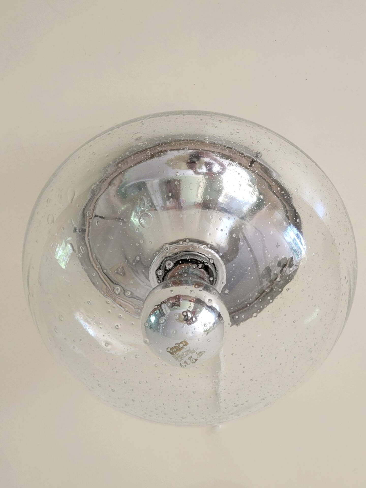 Set of 2 RZB Leuchten wall or ceiling lights in bubble glass, Germany, 1970s