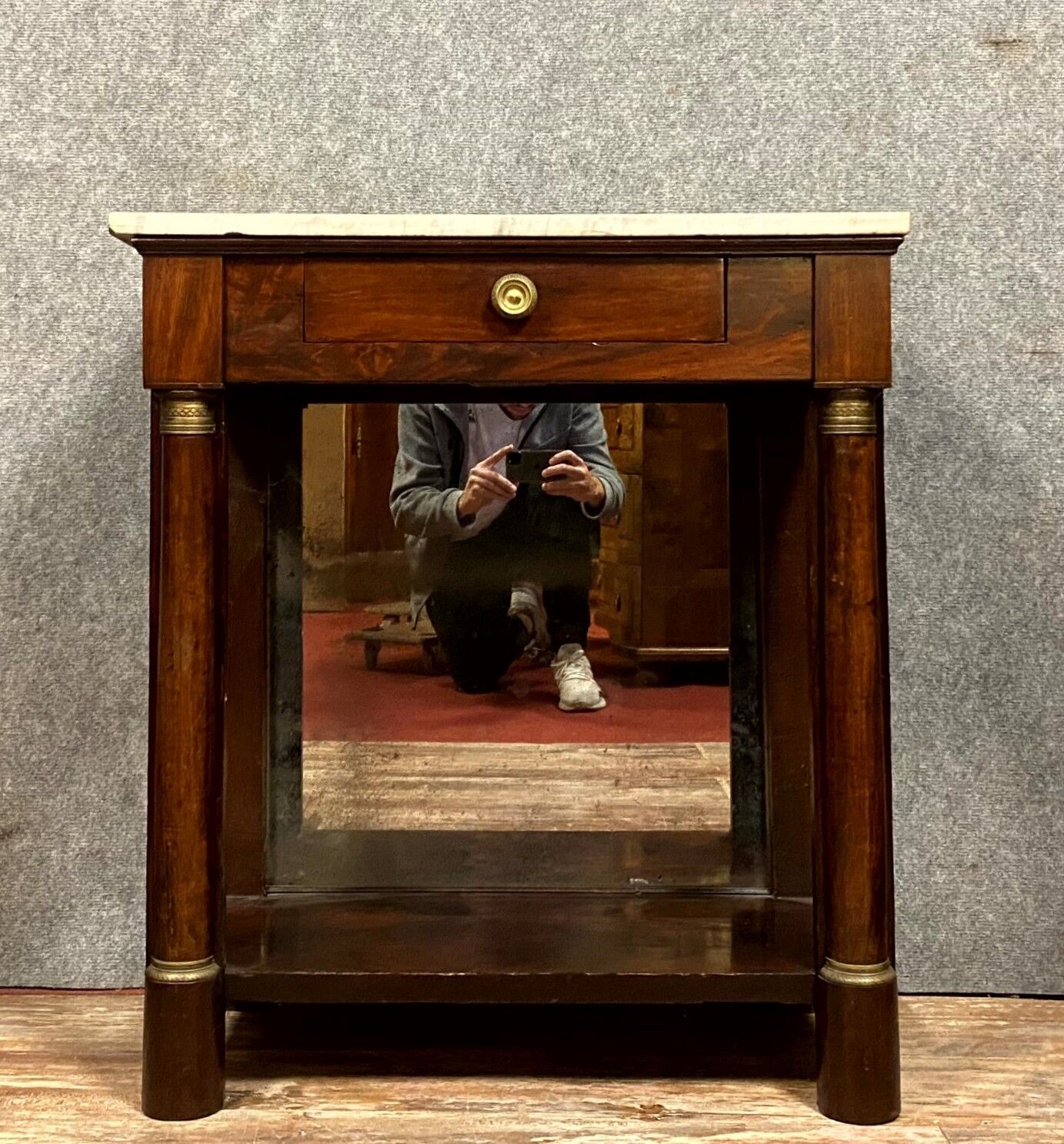 Empire console in mahogany nineteenth era