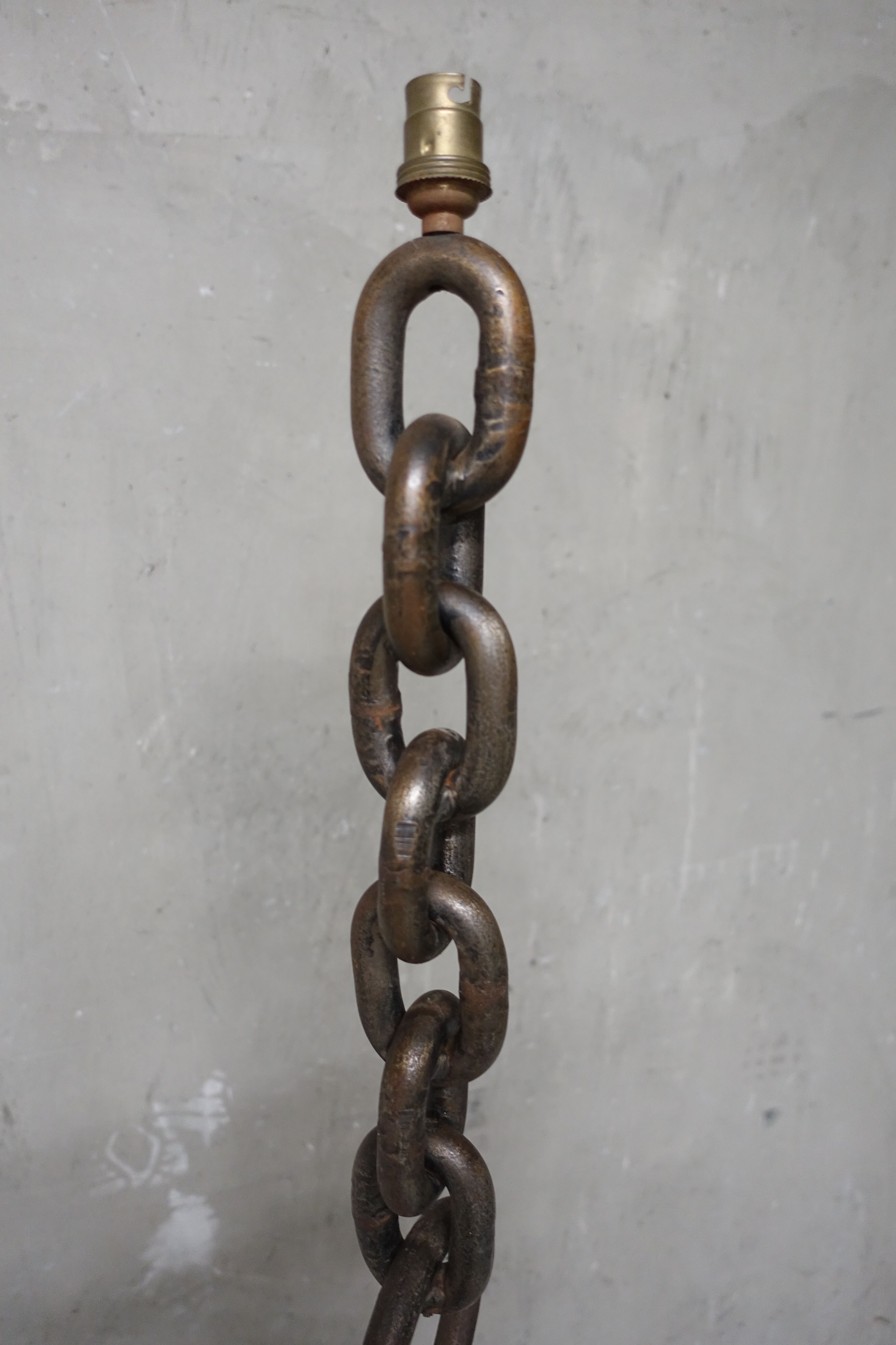 Brutalist wrought iron chain floor lamp 1960s