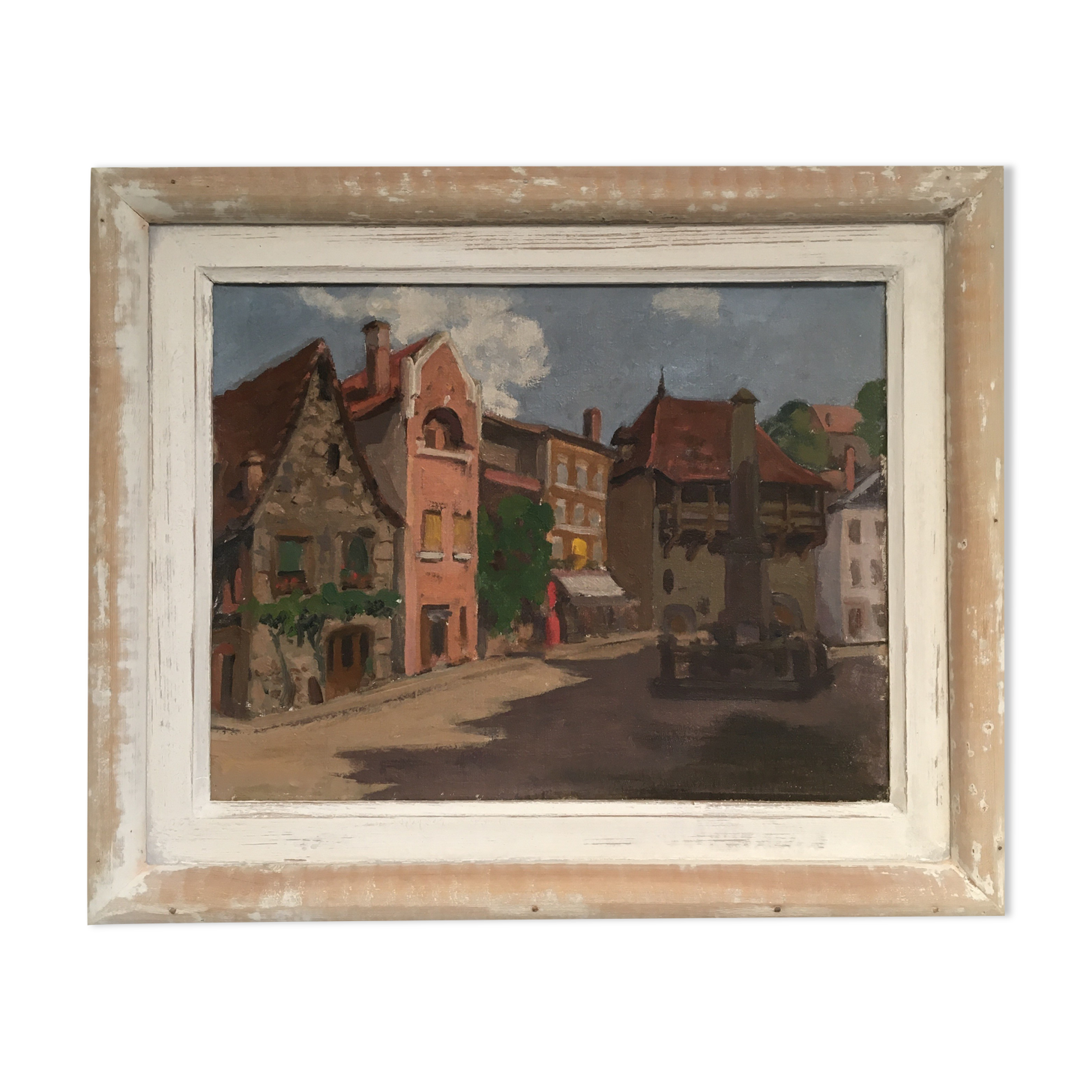 Framed oil painting "Chateldon la place"